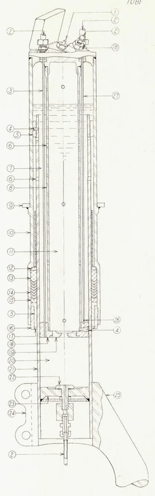 An illustration from Investigation of the Air-compression Process During Drop Tests of an Oleo-pneumatic Landing Gear, 1951, leaf 12