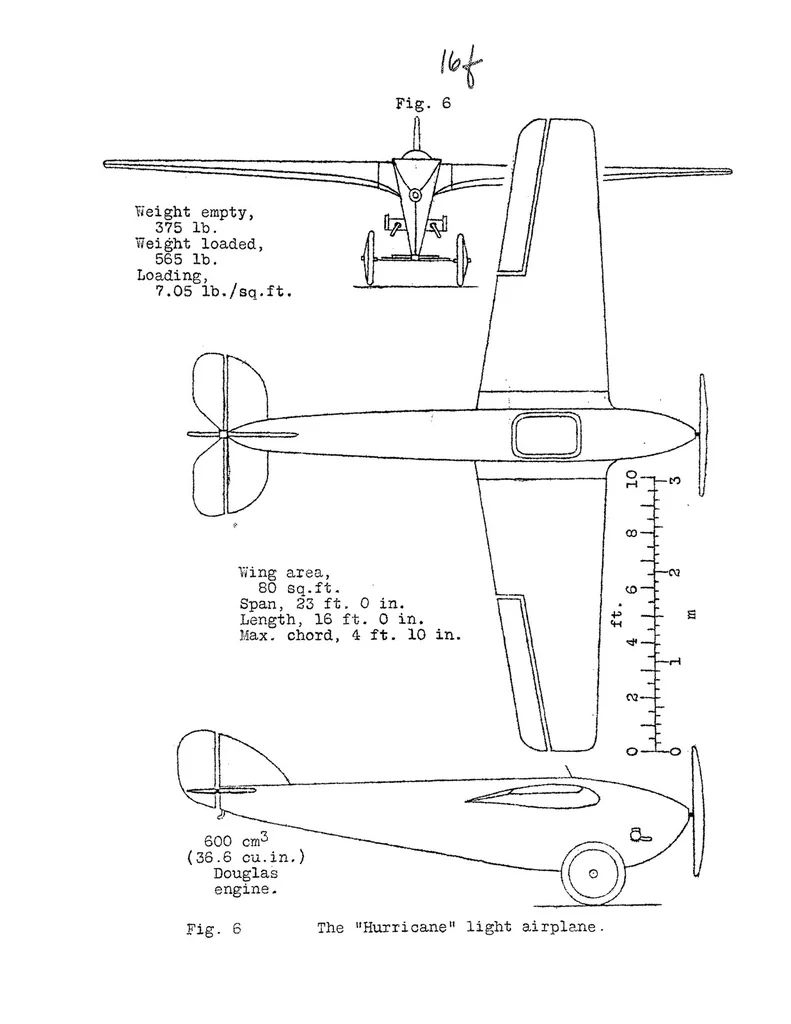 An illustration from Light airplanes which participated in contest at Lympne, England, October, 1923, 1924, leaf 22