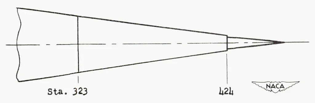 An illustration from Tank Investigation of the Grumman JRF-5 Airplane with a Single Hydro-ski and an Extended Afterbody, 1951, leaf 8