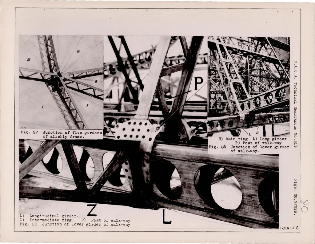 An illustration from Structural Methods Employed by the Schutte-lanz Airship Company, 1925, leaf 81