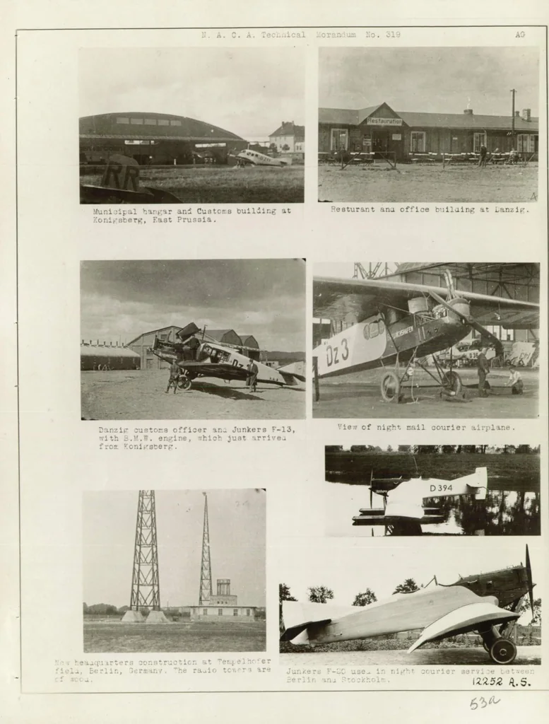 An illustration from Report on commercial air transportation activities in England, France, Germany and Holland, 1925, leaf 58