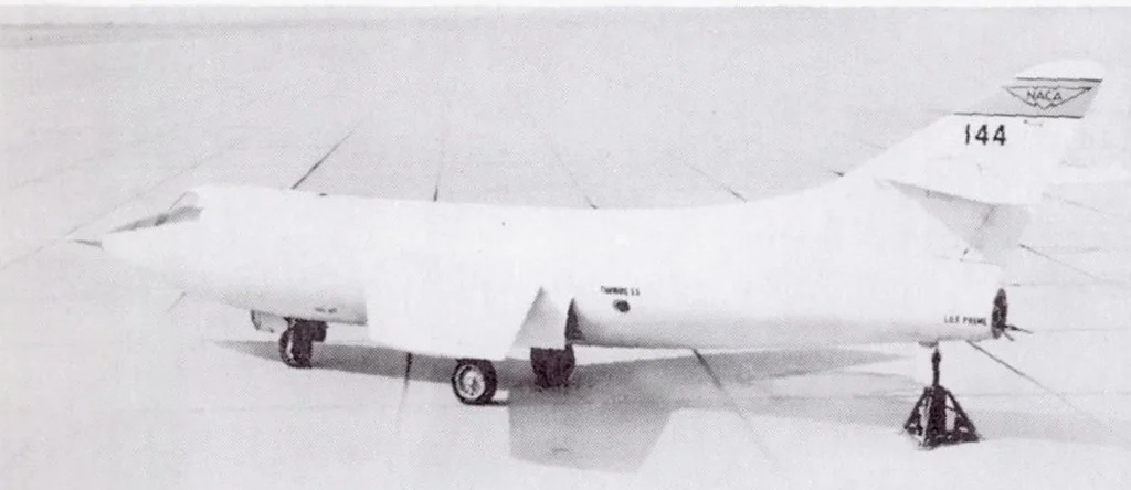 An illustration from Some Measurements of the Buffet Region of a Swept-wing Research Airplane During Flights to Supersonic Mach Numbers, 1953, leaf 10