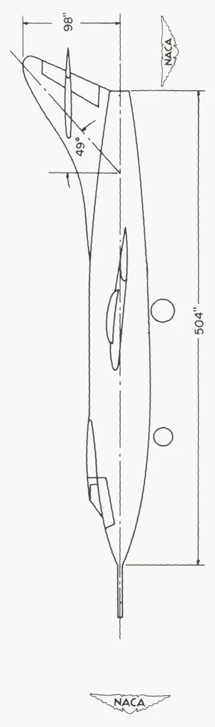 An illustration from Some Measurements of the Buffet Region of a Swept-wing Research Airplane During Flights to Supersonic Mach Numbers, 1953, leaf 11