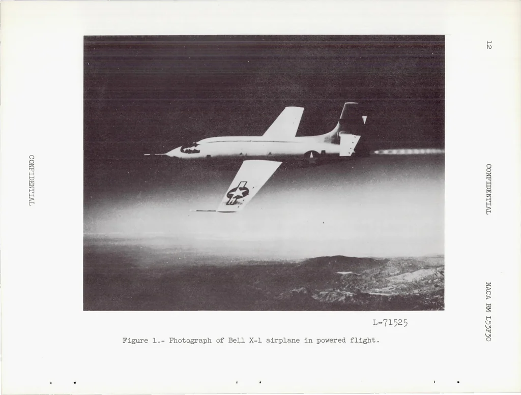 An illustration from Horizontal-tail Load Measurements at Transonic Speeds of the Bell X-1 Research Airplane, 1953, leaf 13