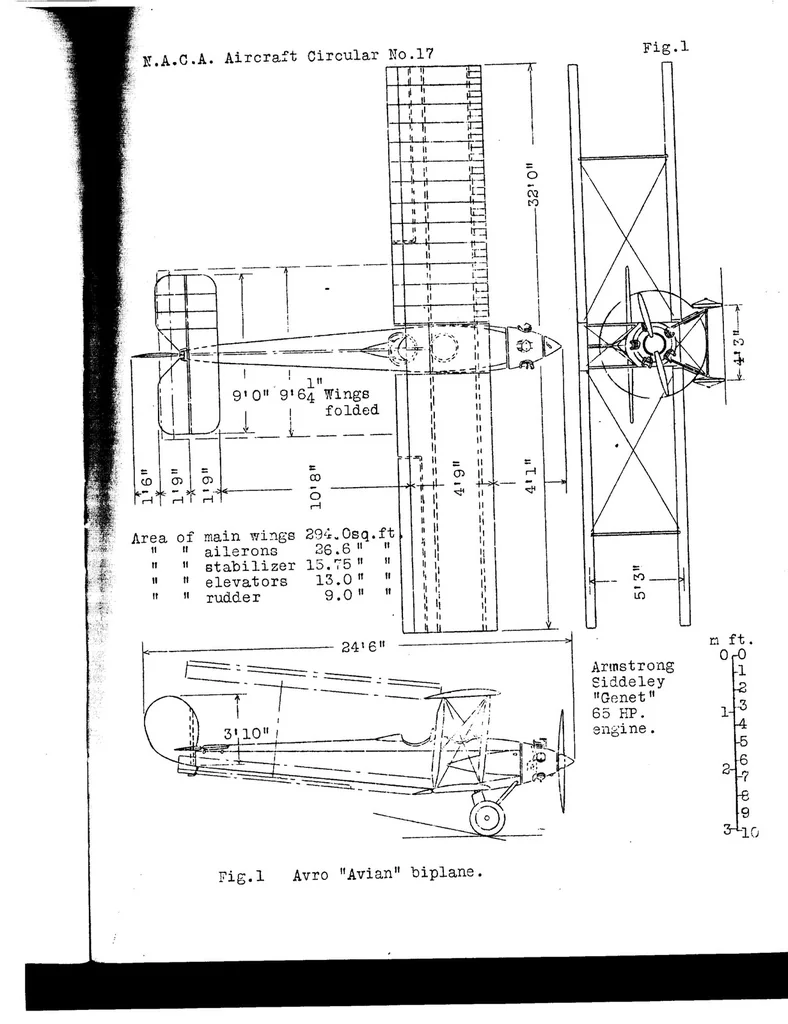 An illustration from The Avro "Avian" Airplane : 65 HP. Armstrong-Siddeley "Genet" engine, 1926, leaf 6