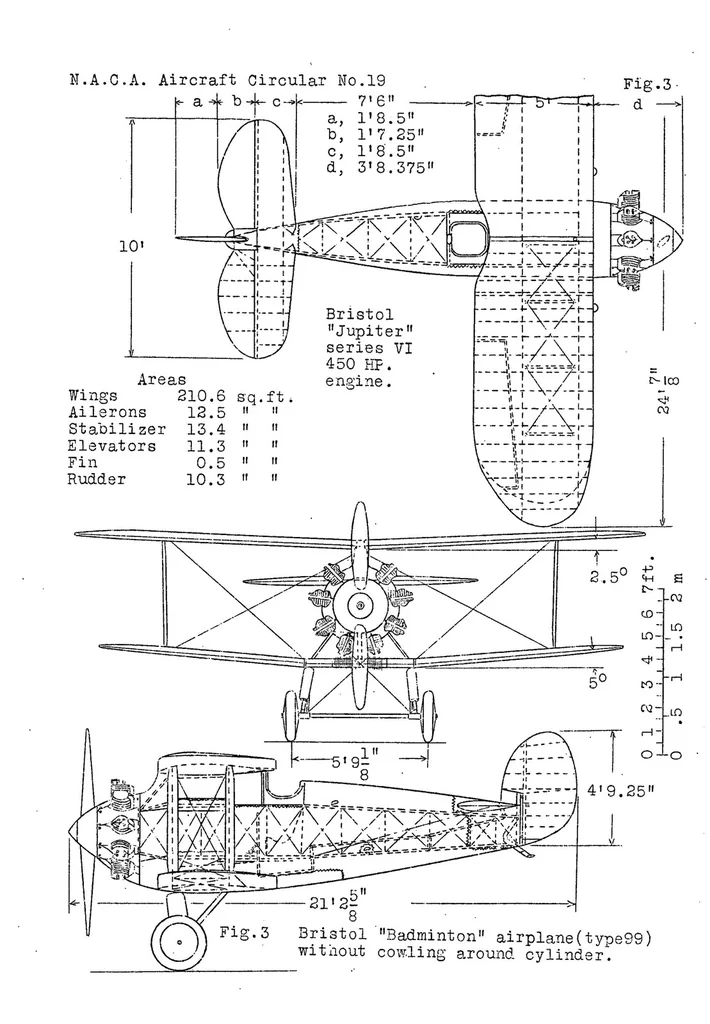An illustration from The Bristol "Badminton" Airplane, 1926, leaf 9