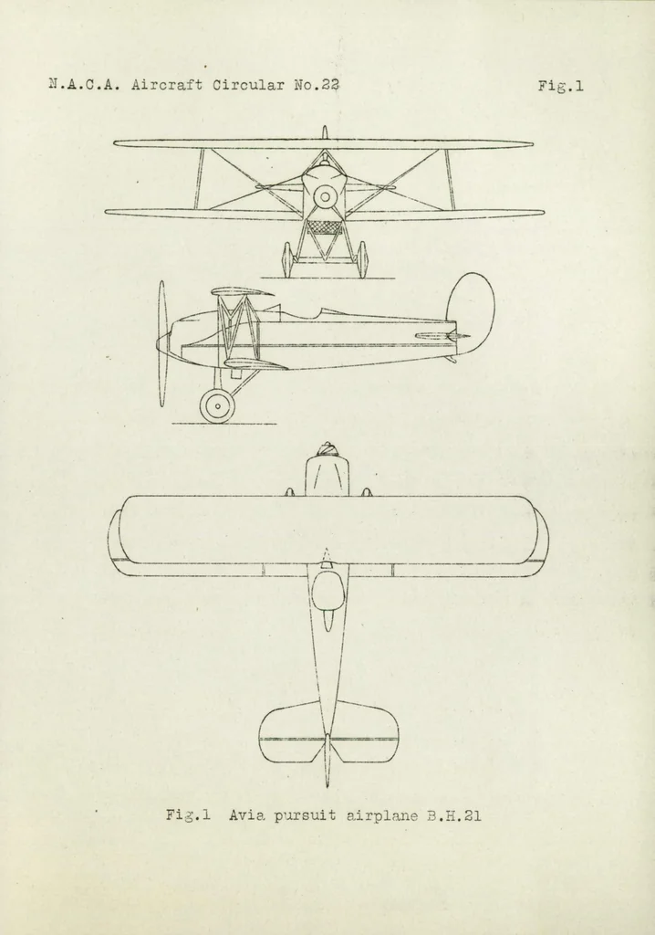 An illustration from Avia pursuit airplane B.H. 21, 1926, leaf 6