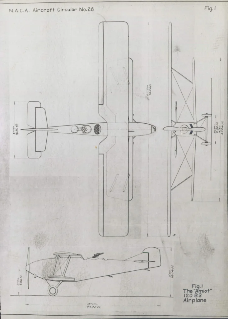 An illustration from Combat and bombing airplane, Amiot 120 B 3, 1927, leaf 6