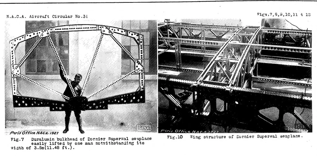 An illustration from Dornier "Superwal" commercial seaplane with : two Rolls-Royce "Condor" 600 HP. engines, 1927, leaf 10