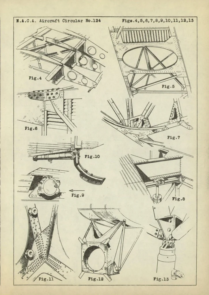 An illustration from The Wibault 220 R.N. 3 airplane (French) : a three-place observation high-wing monoplane, 1930, leaf 7