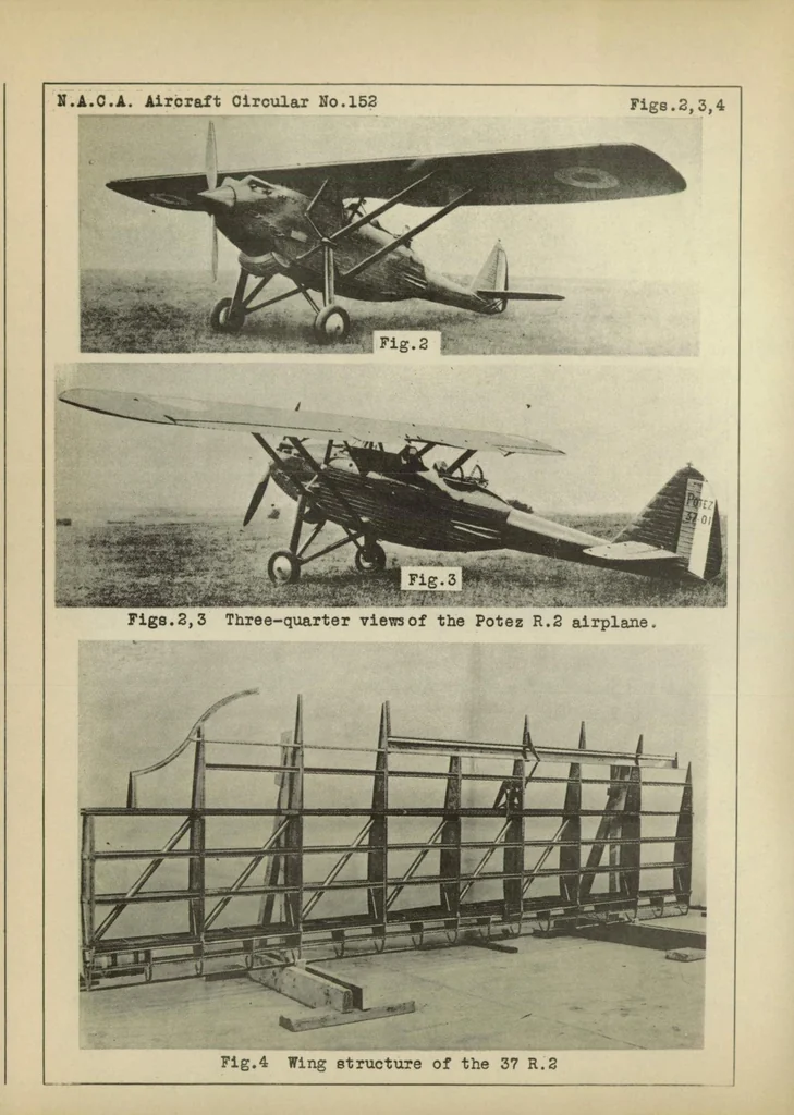 An illustration from Potez 37R2 military airplane : a two-place long-distance observation monoplane, 1931, leaf 7