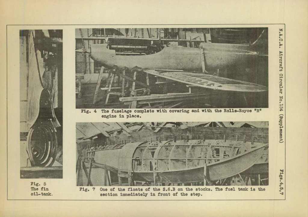 An illustration from Supplement to the Supermarine S.6.B. Racing Seaplane (British) : A Low-Wing Twin-Float Monoplane, 1932, leaf 8