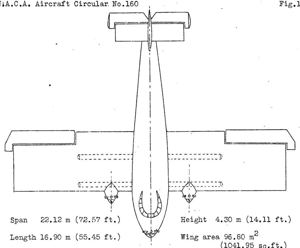 An illustration from The S.A.B.C.A. "S.XI" commercial airplane (Belgian) : a high-wing semicantilever monoplane, 1932, leaf 5