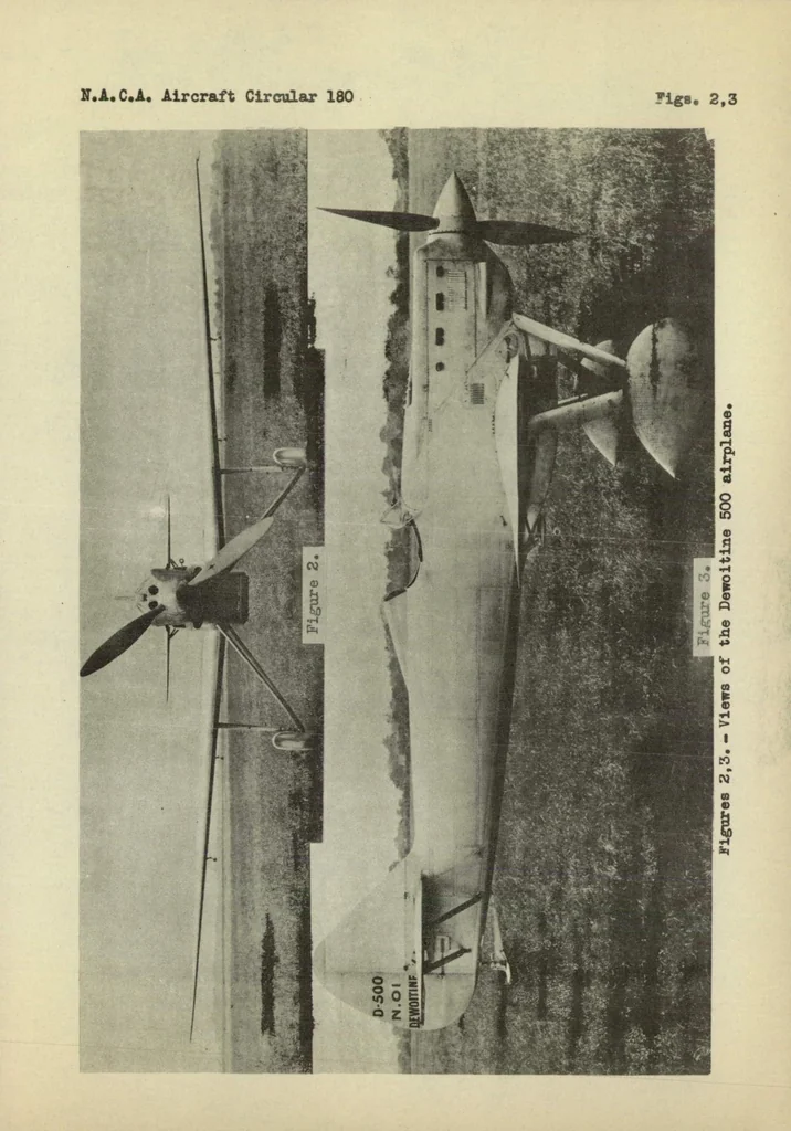 An illustration from The Dewoitine D.500 pursuit airplane (French) : an all-metal cantilever low-wing monoplane, 1933, leaf 7
