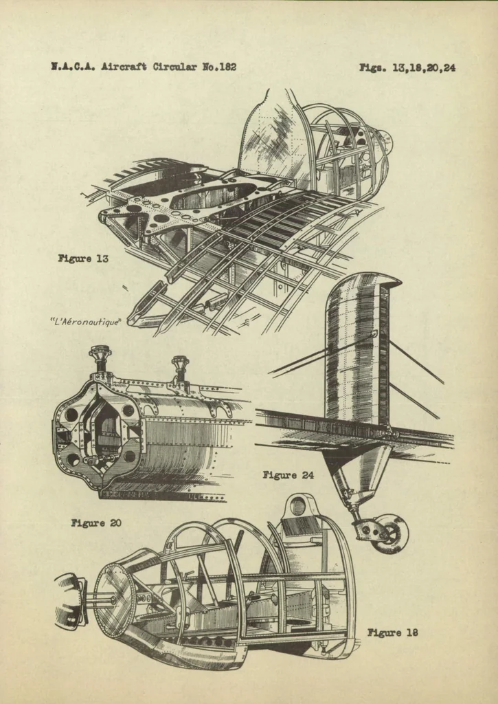 An illustration from The Hanriot-Biche 110 C1 airplane (French) : an all-metal low-wing pursuit monoplane, 1933, leaf 16