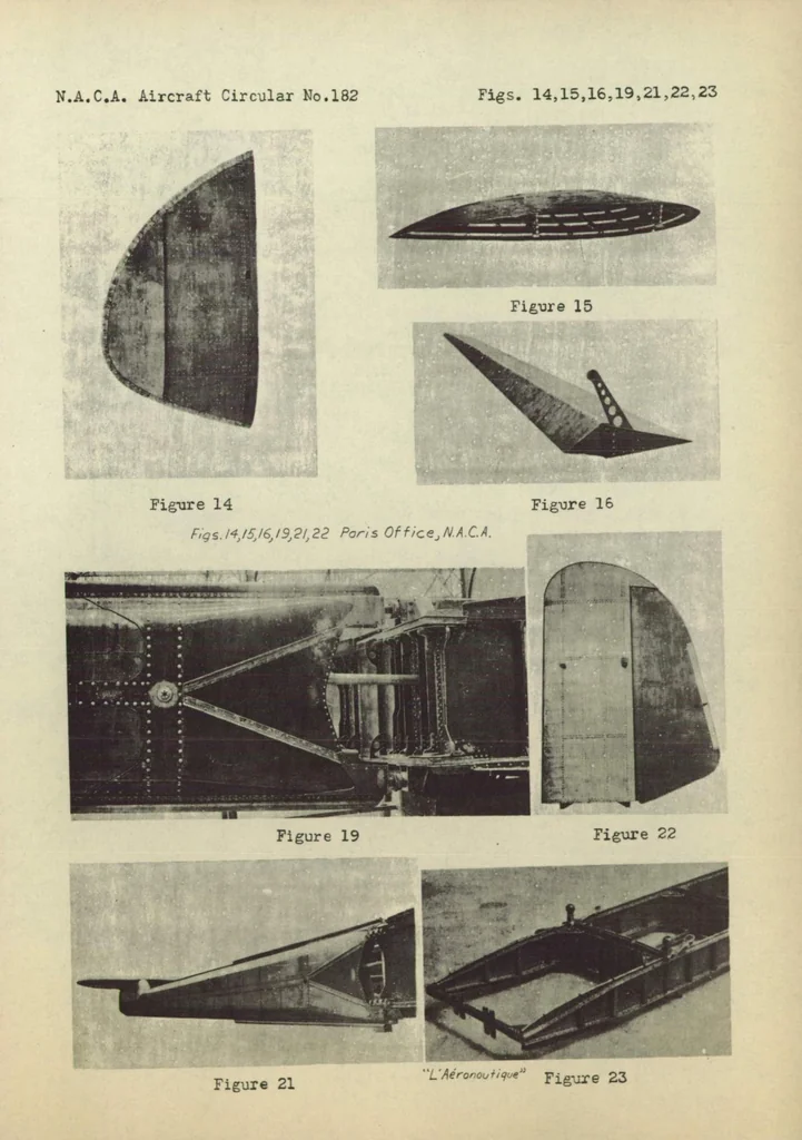An illustration from The Hanriot-Biche 110 C1 airplane (French) : an all-metal low-wing pursuit monoplane, 1933, leaf 17