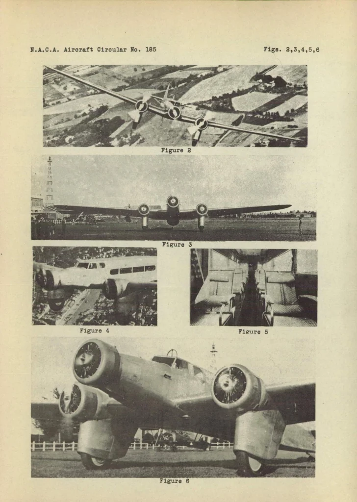 An illustration from The Dewoitine D.332 commercial airplane (French) : a three-engine all-metal low-wing monoplane, 1933, leaf 17