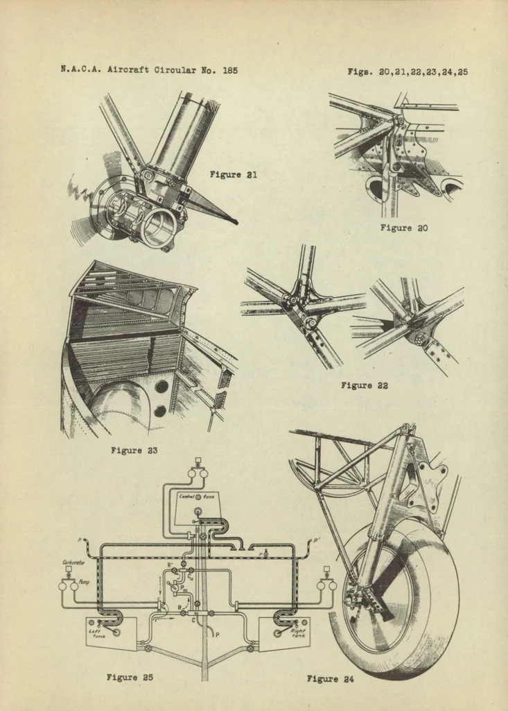 An illustration from The Dewoitine D.332 commercial airplane (French) : a three-engine all-metal low-wing monoplane, 1933, leaf 20