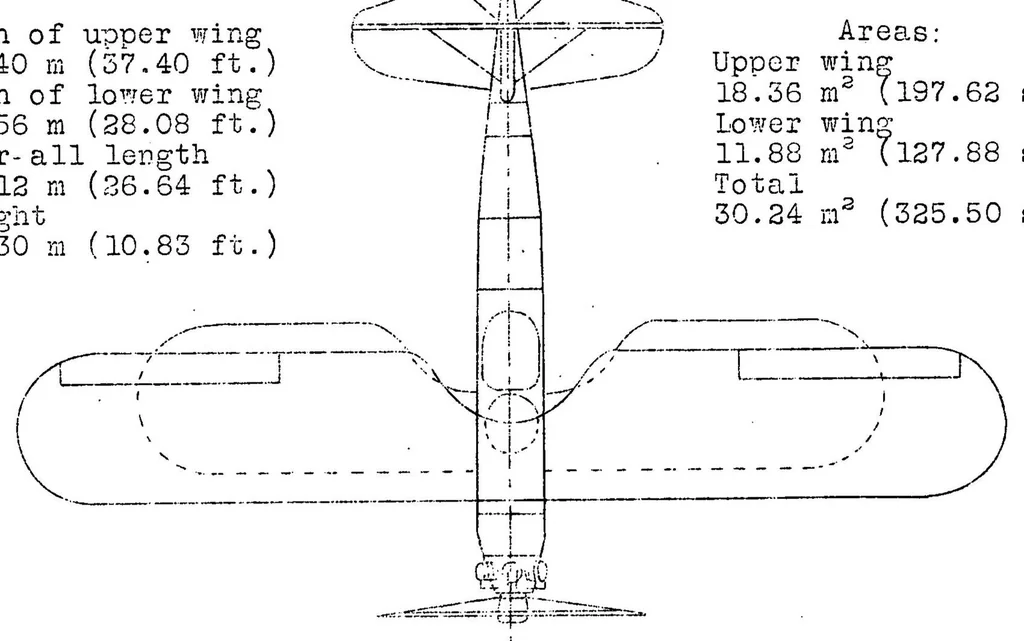 An illustration from The Hanriot H 431 military airplane (French) : a general purpose biplane, 1931, leaf 13