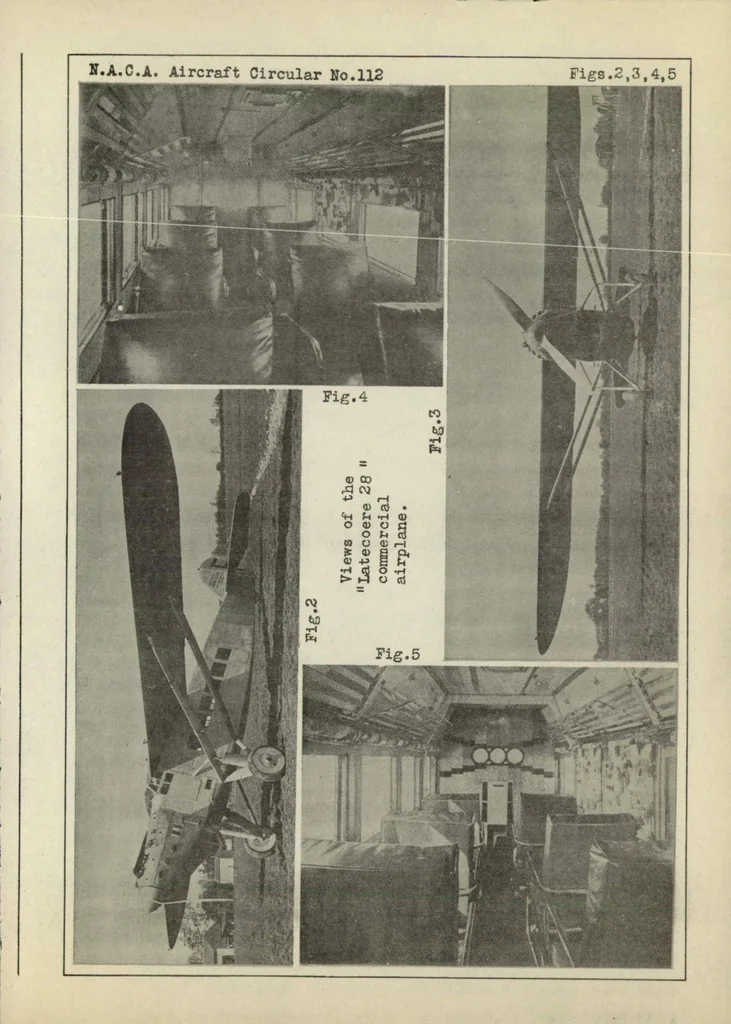 An illustration from The "Latecoere 28" commercial airplane (French) : a ten passenger high-wing monoplane, 1930, leaf 12