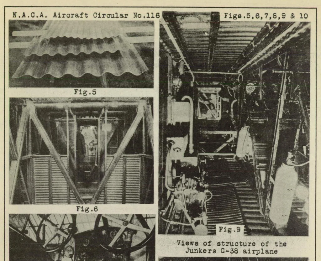 An illustration from The Junkers "G 38" commercial airplane (German) : a giant high-wing monoplane, 1930, leaf 18