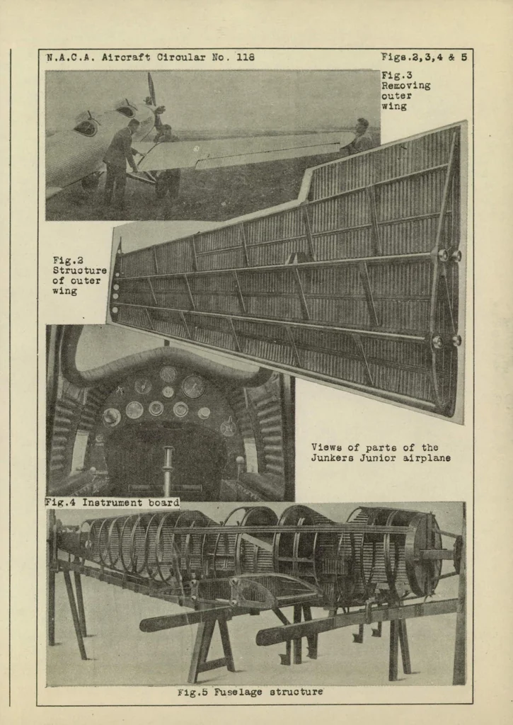 An illustration from The "Junkers-Junior" Light Airplane (German) : A Two-Seat All-Metal Low-Wing Cantilever Monoplane, 1930, leaf 10