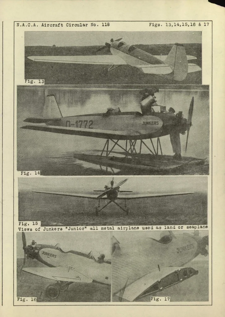 An illustration from The "Junkers-Junior" Light Airplane (German) : A Two-Seat All-Metal Low-Wing Cantilever Monoplane, 1930, leaf 12