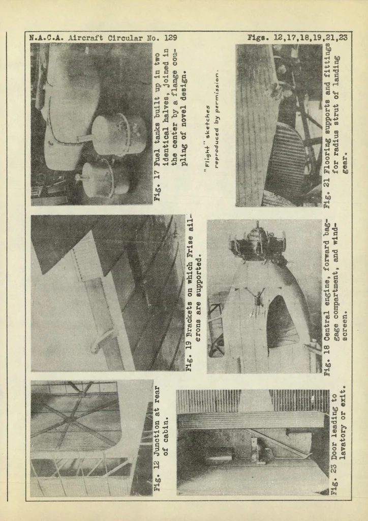 An illustration from Vickers "Viastra I" commercial airplane (British) : a high-wing all-metal semicantilever monoplane, 1930, leaf 13