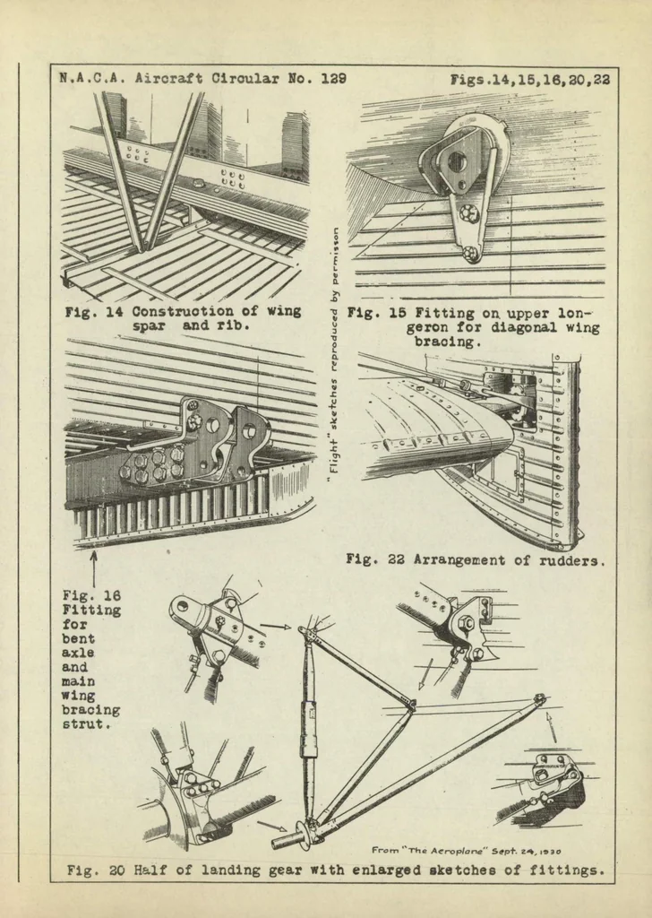 An illustration from Vickers "Viastra I" commercial airplane (British) : a high-wing all-metal semicantilever monoplane, 1930, leaf 14