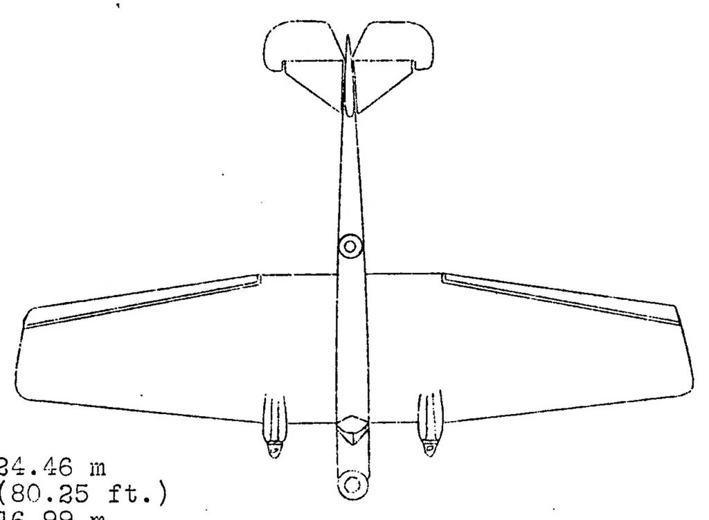 An illustration from The Amiot 140 M military airplane (French) : an all-metal multiplace high-wing monoplane, 1931, leaf 8