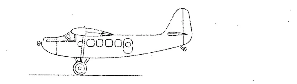 An illustration from The Dewoitine D.30 commercial airplane (French) : a high-wing cantilever monoplane, 1931, leaf 9