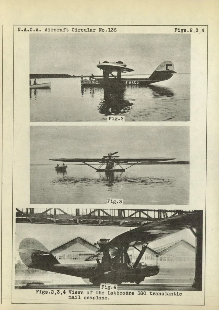An illustration from Latecoere 38-0 flying boat (French) : a long-range sesquiplane for carrying mail, 1931, leaf 7