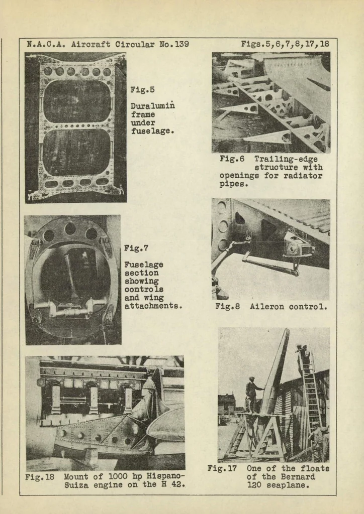 An illustration from The Bernard 120 seaplane (French) : a 1400 hp single-seat monoplane racer, 1931, leaf 7