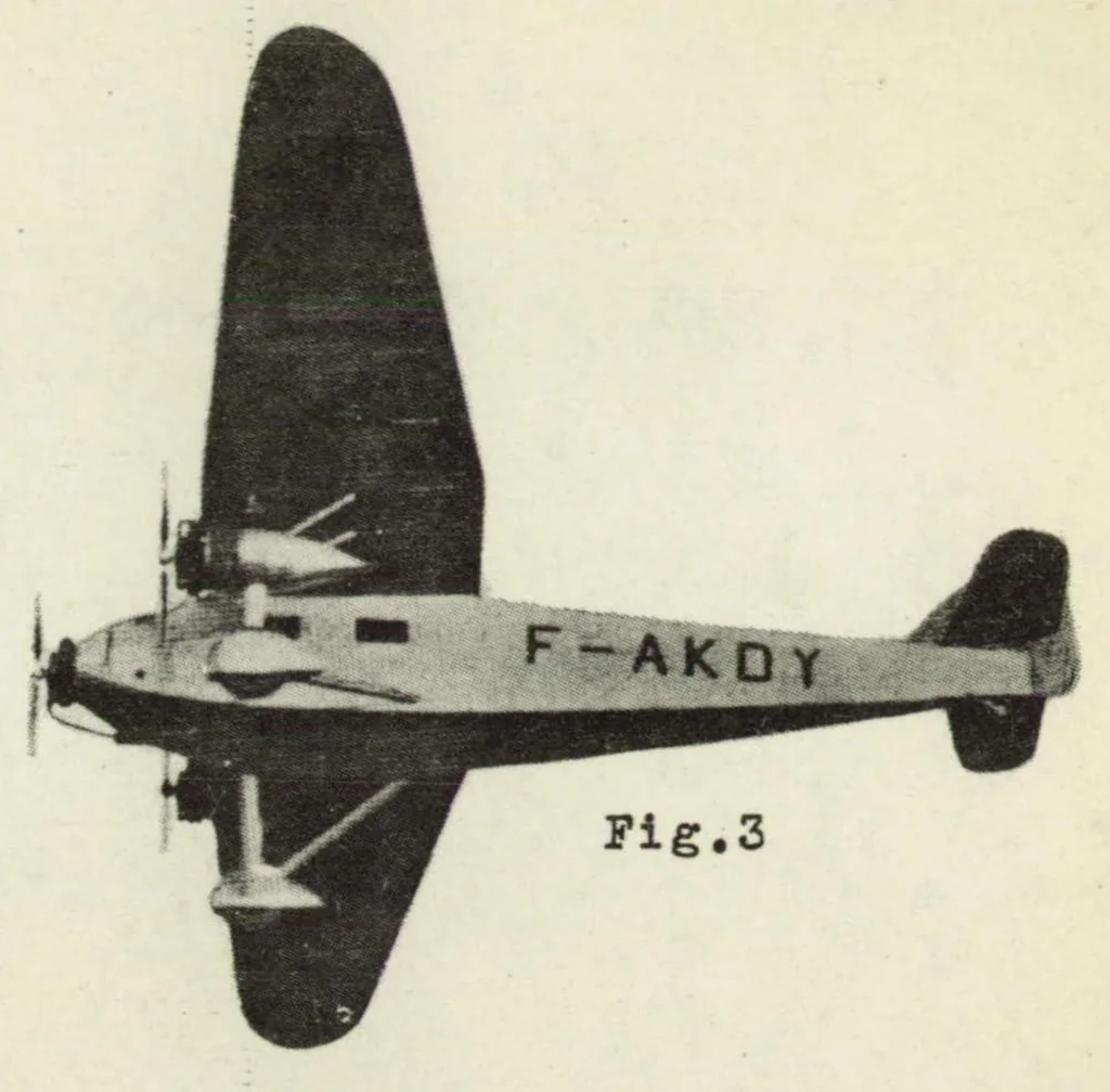 An illustration from The S.P.C.A. 40 T commercial airplane (French) : an all-metal cantilever monoplane, 1931, leaf 5