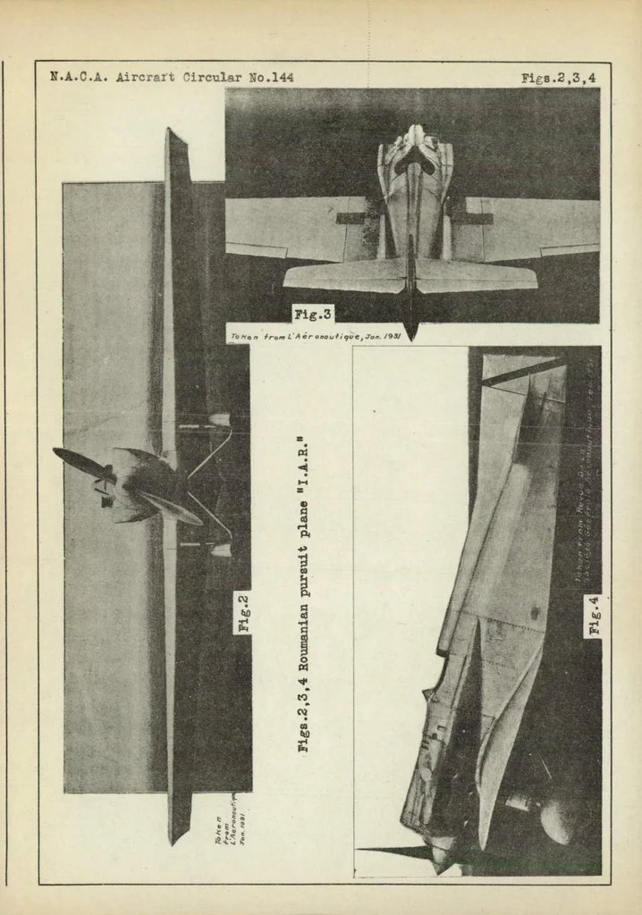 An illustration from The "I.A.R." pursuit airplane (Roumanian) : a one-place cantilever low-wing monoplane, 1931, leaf 5