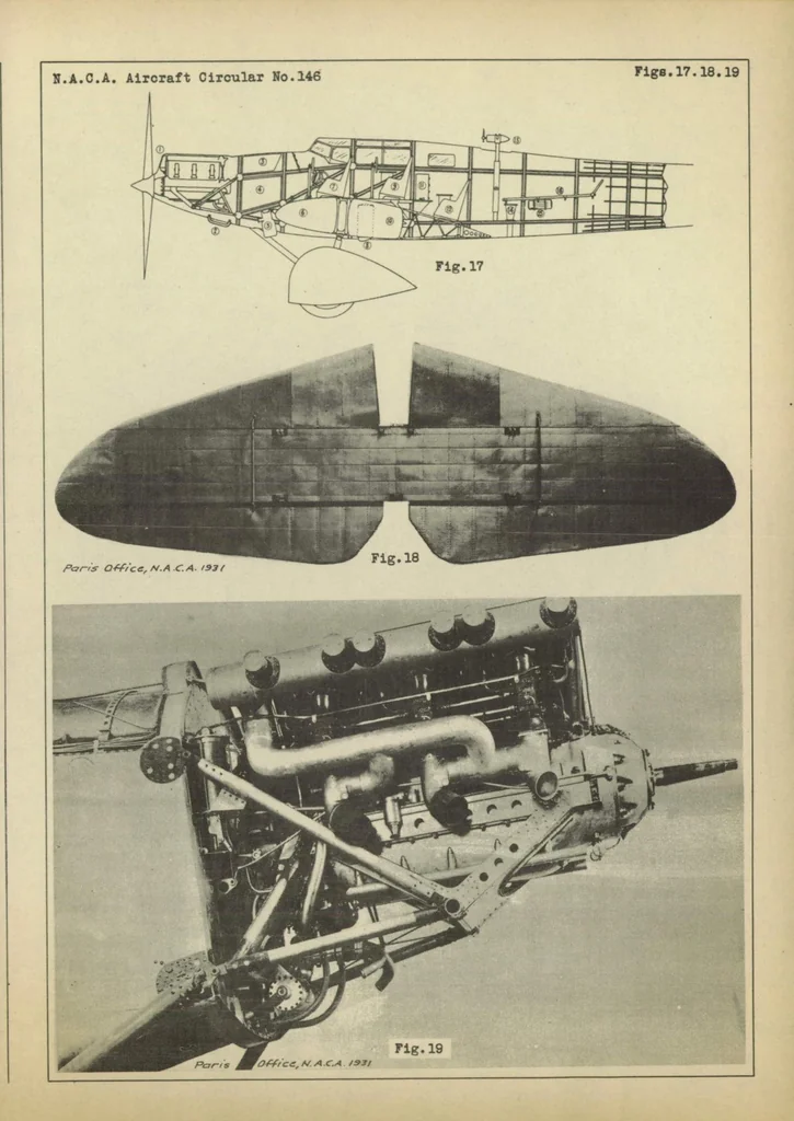 An illustration from The Dewoitine D 33 commercial airplane (French) : a low-wing cantilever monoplane, 1931, leaf 16