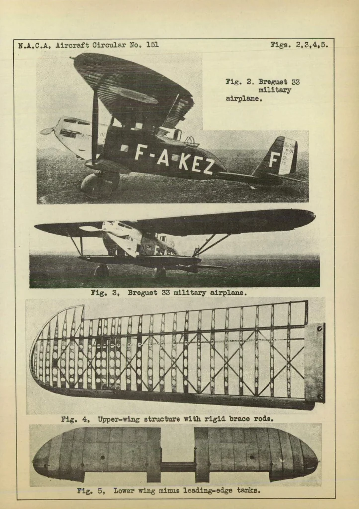 An illustration from Breguet military airplane, type 33 : a two-place long-distance sesquiplane for observation and bombing, 1931, leaf 18