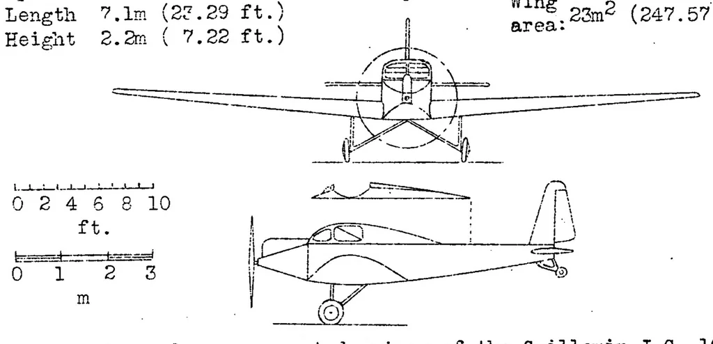 An illustration from The Guilleman J.G. 10 (French) : a two-place touring low-wing monoplane, 1931, leaf 5