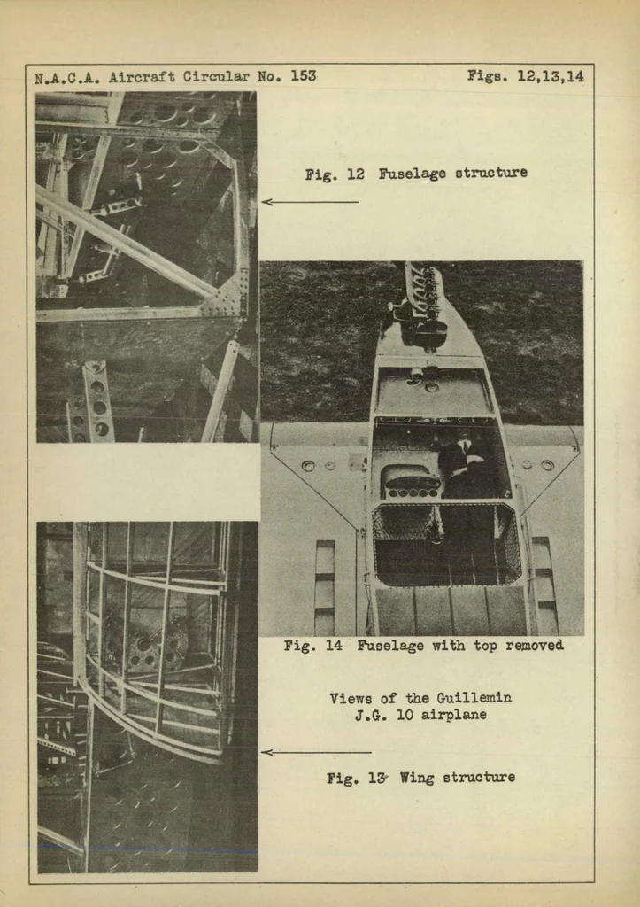 An illustration from The Guilleman J.G. 10 (French) : a two-place touring low-wing monoplane, 1931, leaf 8