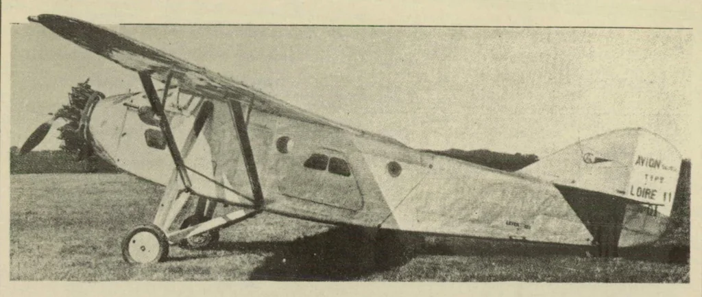 An illustration from The Loire 11 colonial military airplane (French) : a high-wing semicantilever all-metal monoplane, 1932, leaf 14