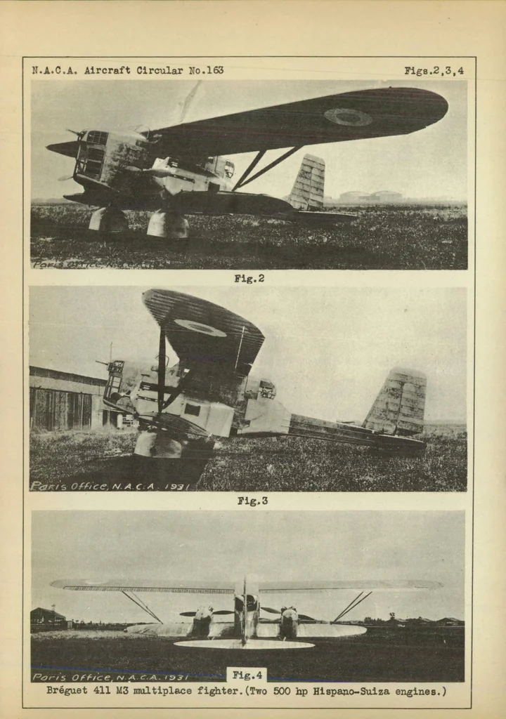 An illustration from The Breguet 410 and 411 Military Airplanes (French): Multiplace Sesquiplane Fighters, 1932, leaf 11