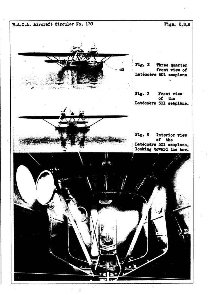 An illustration from The Latecoere 501 commercial seaplane (French) : a three-engine metal sesquiplane, 1932, leaf 6