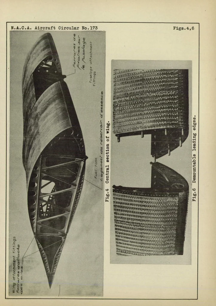 An illustration from Nieuport-Delage 590 Military airplane (French) : a two-place high-wing cantilever monoplane, 1932, leaf 9