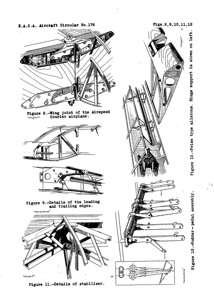 An illustration from The Airspeed "Courier" commercial airplane (British) : a low-wing cantilever monoplane, 1933, leaf 11