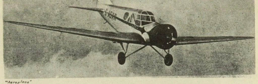 An illustration from The Airspeed "Courier" commercial airplane (British) : a low-wing cantilever monoplane, 1933, leaf 8