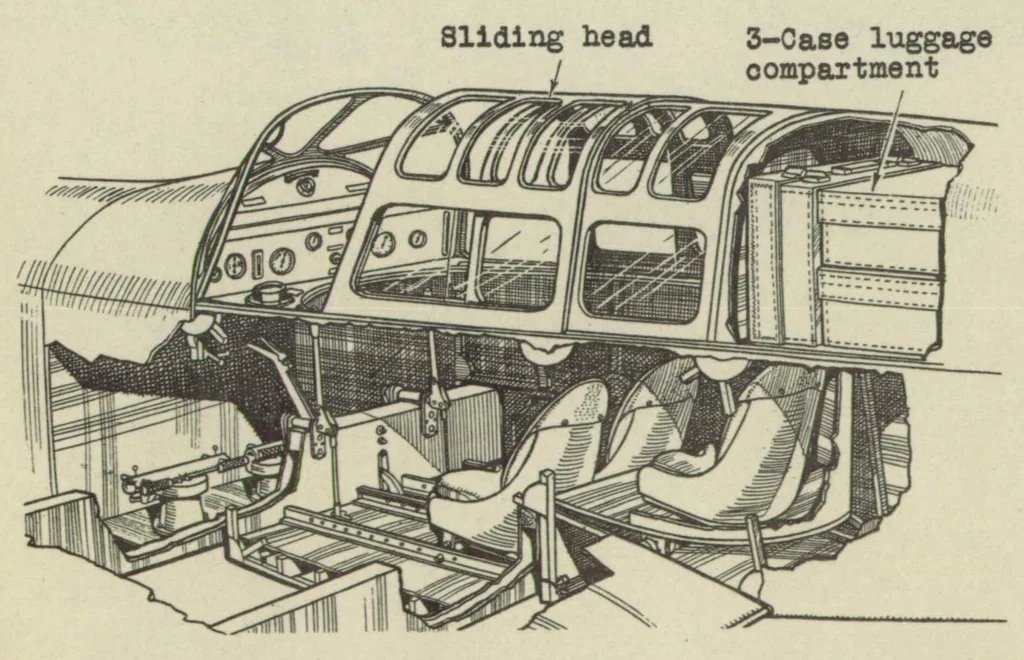 An illustration from The Comper "Mouse" commercial airplane (British) : a three-seat cabin low-wing monoplane, 1933, leaf 10