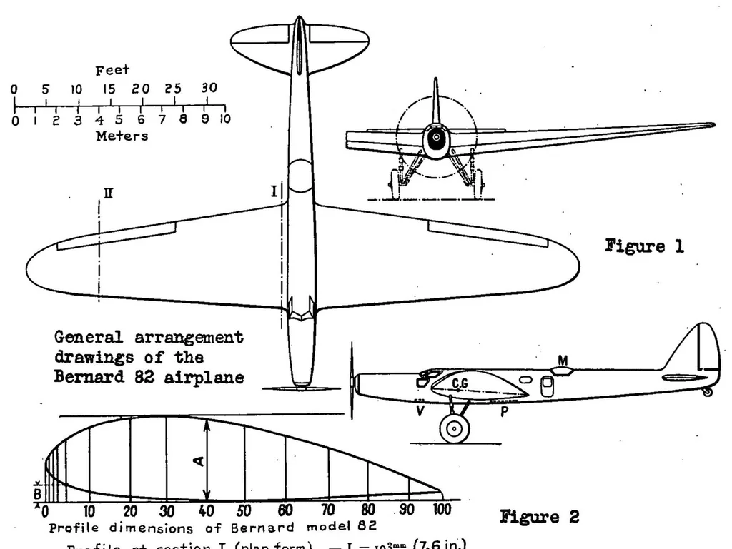 An illustration from The Bernard 82 military airplane (French) : a long-range monoplane, 1934, leaf 9