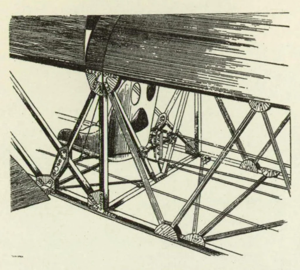 An illustration from The Comper "Streak" single seat airplane (British) : a low-wing cantilever monoplane, 1934, leaf 7