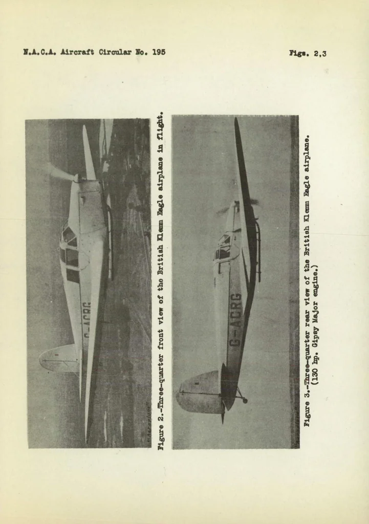 An illustration from The British Klemm "Eagle" commercial airplane : a low-wing cantilever monoplane, 1934, leaf 8