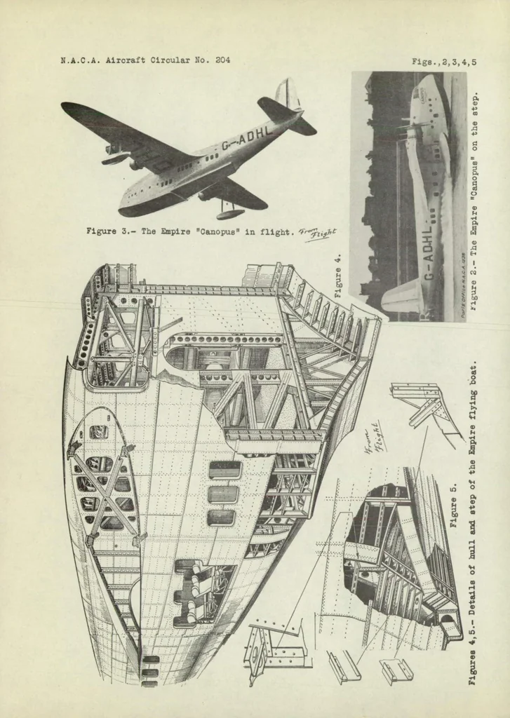 An illustration from The short "Empire" commercial flying boat (British) : an all-metal cantilever monoplane, 1936, leaf 19